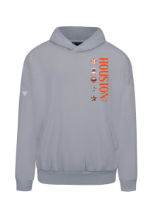 Levelwear Houston Astros Mens Grey Contact Lineup Long Sleeve Hoodie