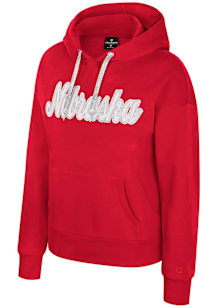 Colosseum Nebraska Cornhuskers Womens Red Jazz Club Fleece Hooded Sweatshirt