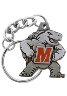 Silver Maryland Terrapins Pewter Die Cut Mascot Keychain