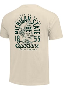 Michigan State Spartans Ivory Sparty Overlay Short Sleeve T Shirt
