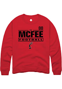 Cd Mcfee Cincinnati Bearcats Mens Red Football NIL Stacked Box Player Crew