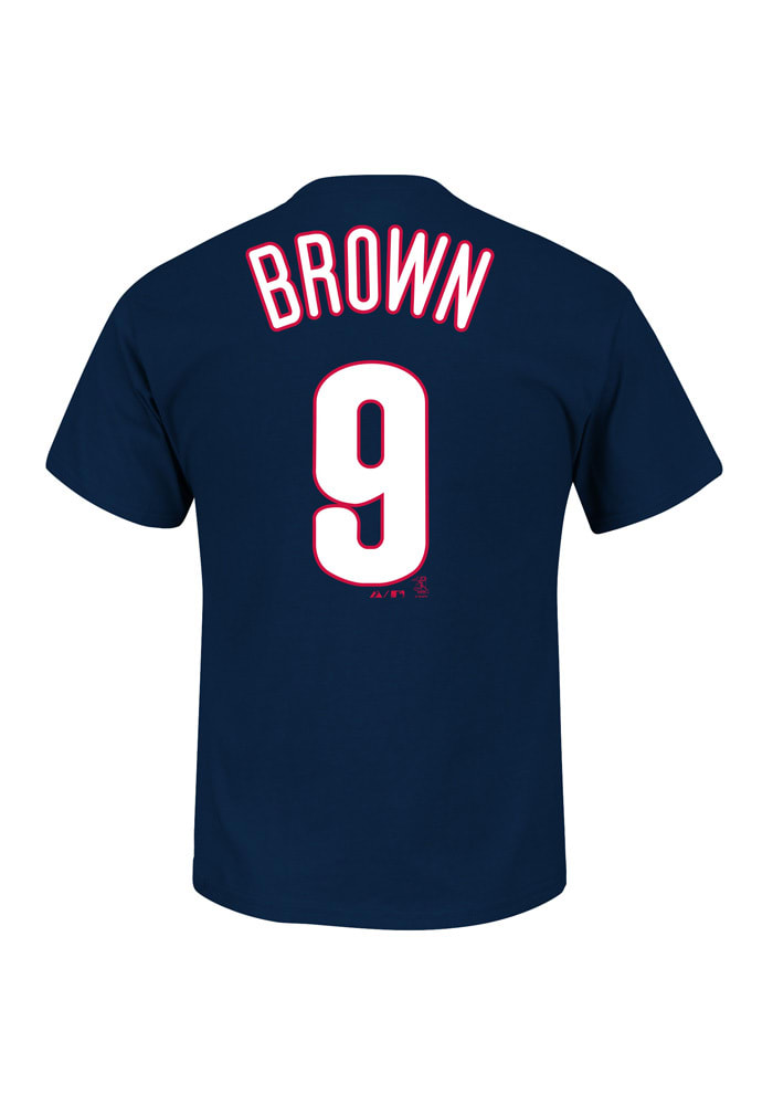 Domonic Brown Philadelphia Phillies Youth Navy Blue Name and Number Player Tee