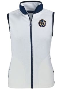 Cutter and Buck Philadelphia Union Womens White Cascade Sherpa Vest