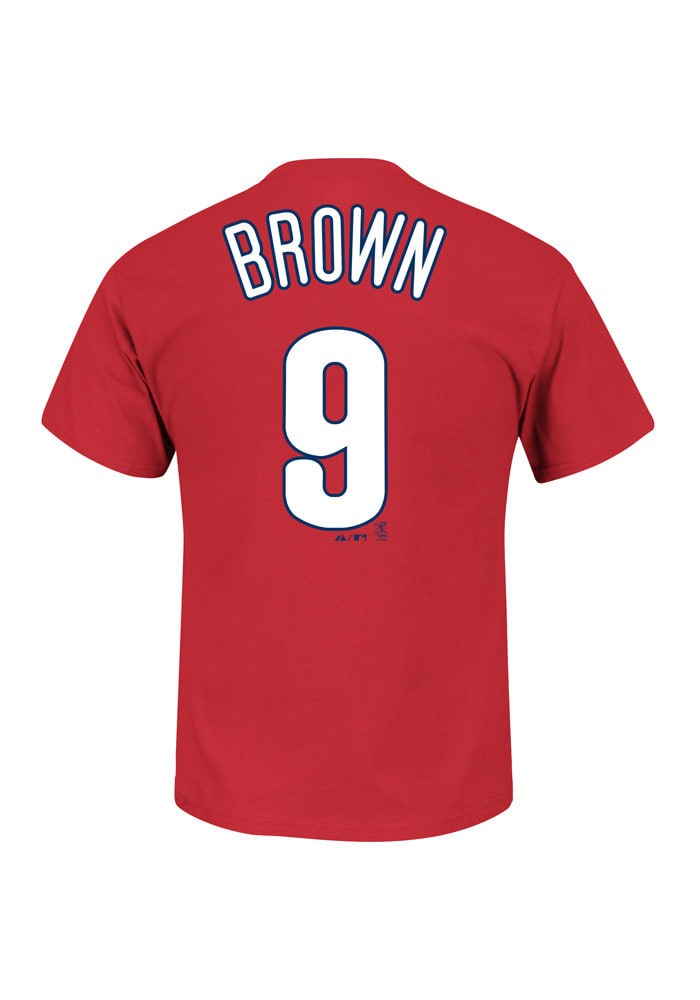 Domonic Brown Philadelphia Phillies Youth Red Youth Brown Player Tee