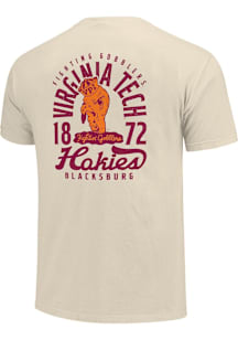 Virginia Tech Hokies Ivory Mascot Overlay Short Sleeve T Shirt