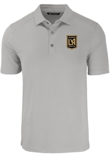 Cutter and Buck Los Angeles FC Mens Grey Forge Recycled Short Sleeve Polo