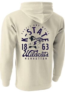 K-State Wildcats Mens Oatmeal Mascot Overlay Long Sleeve Hoodie