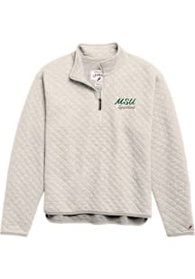 Michigan State Spartans Womens White Highland Quilted Qtr Zip