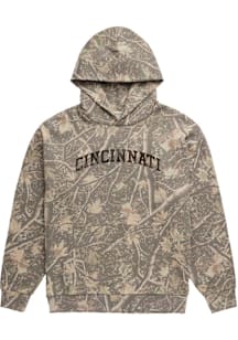 Uscape Cincinnati Womens Green Distressed Camo Wordmark Hooded Sweatshirt