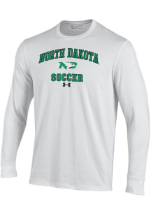 Under Armour North Dakota Fighting Hawks White Soccer Performance Long Sleeve T Shirt