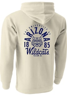 Arizona Wildcats Mens Oatmeal Mascot Overlay Long Sleeve Hoodie