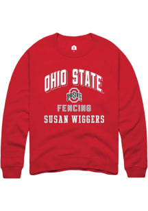 Susan Wiggers Rally Mens Red Ohio State Buckeyes NIL Arch Logo Player Crew