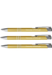 Pitt Panthers 3 Pack Ball Point Pen - Gold