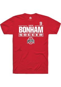 Jadin Bonham Rally Mens Red Ohio State Buckeyes NIL Stacked Box Player T Shirt
