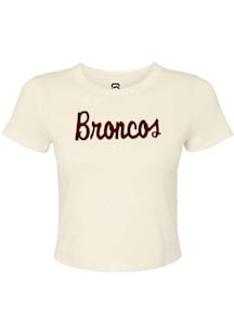 Summit Sportswear Western Michigan Broncos Womens Natural Micro Rib Baby Short Sleeve T-Shirt