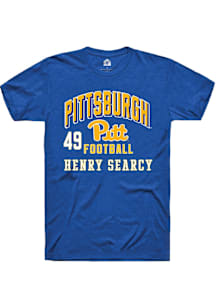 Henry Searcy Rally Mens Blue Pitt Panthers NIL Arch Logo Player T Shirt