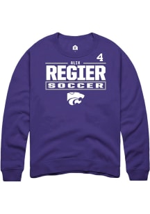 Alix Regier Rally Mens Purple K-State Wildcats NIL Stacked Box Player Crew
