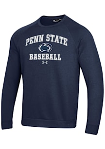 Under Armour Penn State Nittany Lions Mens Navy Blue Baseball Rival Long Sleeve Crew Sweatshirt