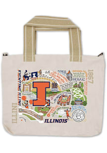 Illinois Fighting Illini White 14x18 Canvas Tote