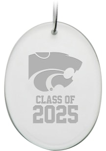 White K-State Wildcats Campus Crystal Class of 2025 Oval Ornament