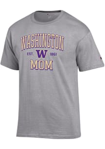 Champion Washington Huskies Grey EST Date Mom Jersey Short Sleeve T Shirt