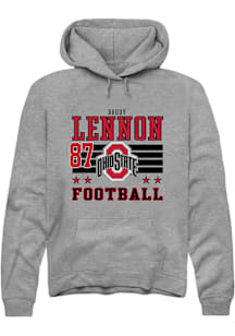 Brody Lennon Ohio State Buckeyes Mens Grey Football NIL Striped Player Hood