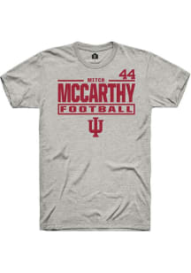 Mitch McCarthy Rally Mens Ash Indiana Hoosiers NIL Stacked Box Player T Shirt