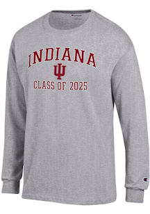 Champion Indiana Hoosiers Grey Class of 2025 Text Jersey Long Sleeve T Shirt