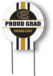 Emporia State Hornets KH Sports Fan 20x20 Circle Yard Sign with Stakes Proud Grad Yard Sign - Whit..