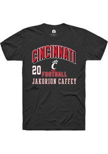Jakorion Caffey Rally Mens Black Cincinnati Bearcats NIL Arch Logo Player T Shirt