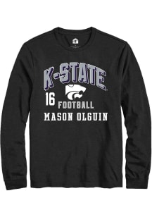 Mason Olguin Rally Mens Black K-State Wildcats NIL Arch Logo Tee