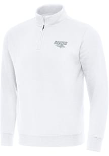 Antigua Baltimore Ravens Mens White Victory Long Sleeve Qtr Zip Pullover