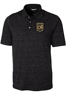Cutter and Buck Los Angeles FC Mens Black Advantage Space Dye Short Sleeve Polo
