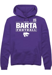 Callen Barta Rally Mens Purple K-State Wildcats NIL Stacked Box Player Hood