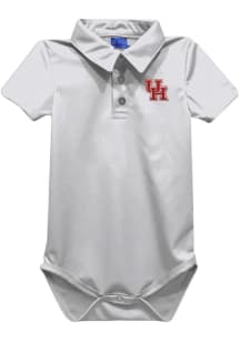 Vive La Fete Houston Cougars Baby White Team Short Sleeve One Piece Polo