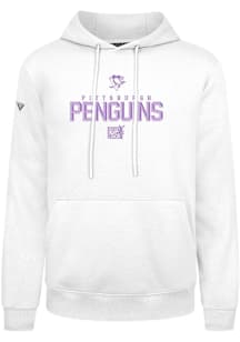 Levelwear Pittsburgh Penguins Mens White Podium Carve Long Sleeve Hoodie