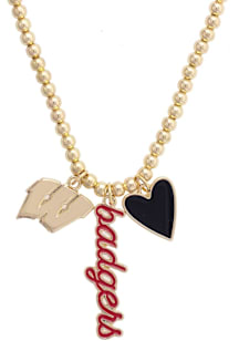 Wisconsin Badgers Ball Charm Necklace