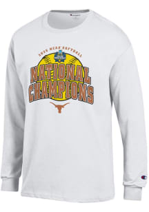 Champion Texas Longhorns White 2025 Womens Softball National Champions Jersey Long Sleeve T Shirt