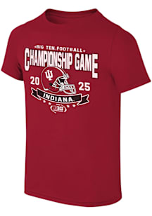 Indiana Hoosiers Youth Crimson 2025 Big 10 Football Championships Short Sleeve T-Shirt