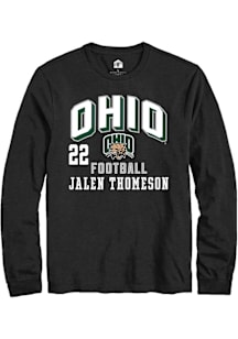 Jalen Thomeson Ohio Bobcats Black Football NIL Arch Logo Long Sleeve Player T Shirt