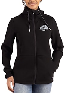 Cutter and Buck Los Angeles Rams Womens Black Mono Epic Comfort Full Zip Light Weight Jacket