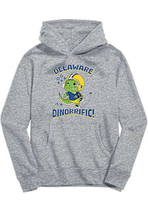 Vive La Fete Delaware Fightin' Blue Hens Toddler Grey Dino-Riffic Long Sleeve Hooded Sweatshirt