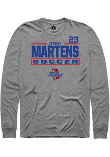 Jordan Martens Mens Graphite Tulsa Golden Hurricane NIL Stacked Box Long Sleeve Player T Shirt