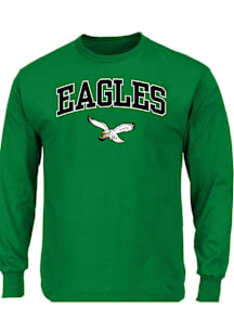 Philadelphia Eagles Mens Kelly Green Arch Over Logo Big and Tall Long Sleeve T-Shirt