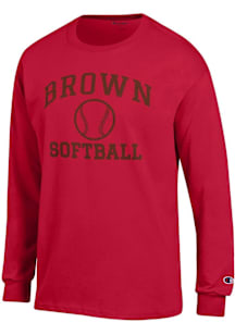 Champion Brown Bears Red Softball Jersey Long Sleeve T Shirt