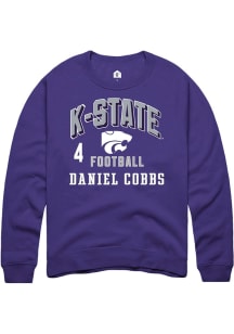Daniel Cobbs Rally Mens Purple K-State Wildcats NIL Arch Logo Player Crew