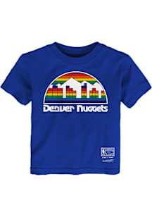 Mitchell and Ness Denver Nuggets Toddler Blue Retro Logo Short Sleeve T-Shirt
