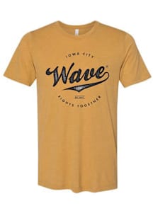 Iowa Hawkeyes Gold Wave Short Sleeve T Shirt