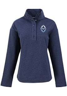 Cutter and Buck Vancouver Whitecaps FC Womens Navy Blue Hunts Point Qtr Zip