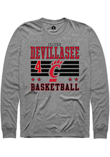 Caliyah DeVillasee Cincinnati Bearcats Grey NIL Striped Long Sleeve Player T Shirt